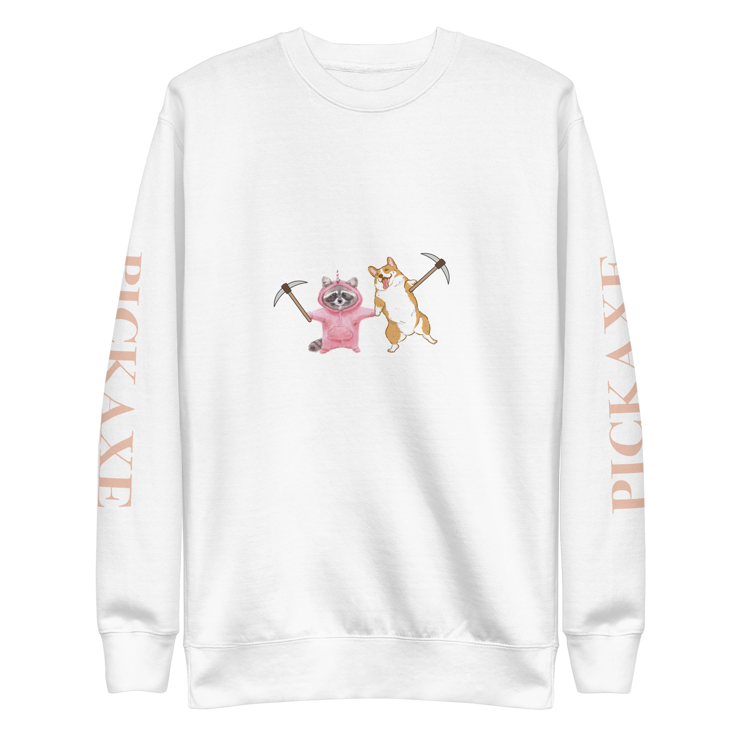 Raccoon + Corgi Pickaxe Crew Neck